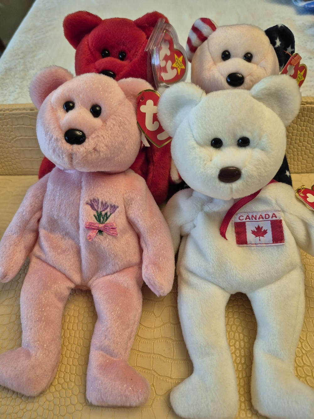 Vintage TY Beanie Babies/ Mum, Osito, Maple And Spangle